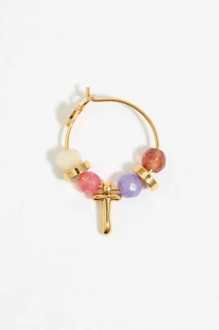 Mujer BIMBA Y LOLA Abecedario<Pendientes Letra T Piedras Multicolores