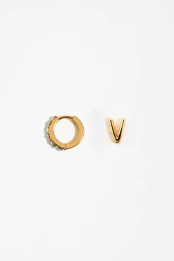 Mujer BIMBA Y LOLA Abecedario<Pendientes Letra V Cristales