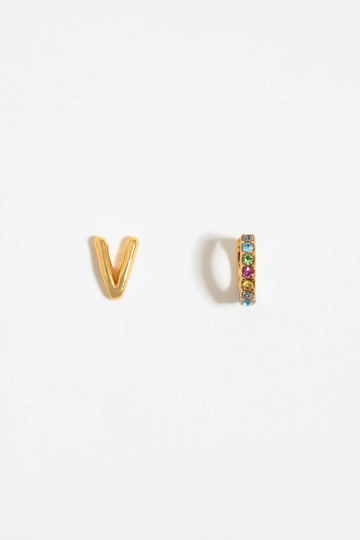 Mujer BIMBA Y LOLA Abecedario<Pendientes Letra V Y Aro Mini Cristales Multicolores