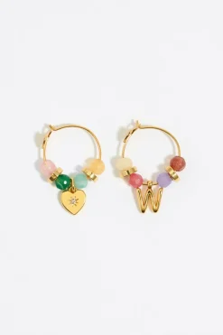 Mujer BIMBA Y LOLA Abecedario<Pendientes Letra W Piedras Multicolores