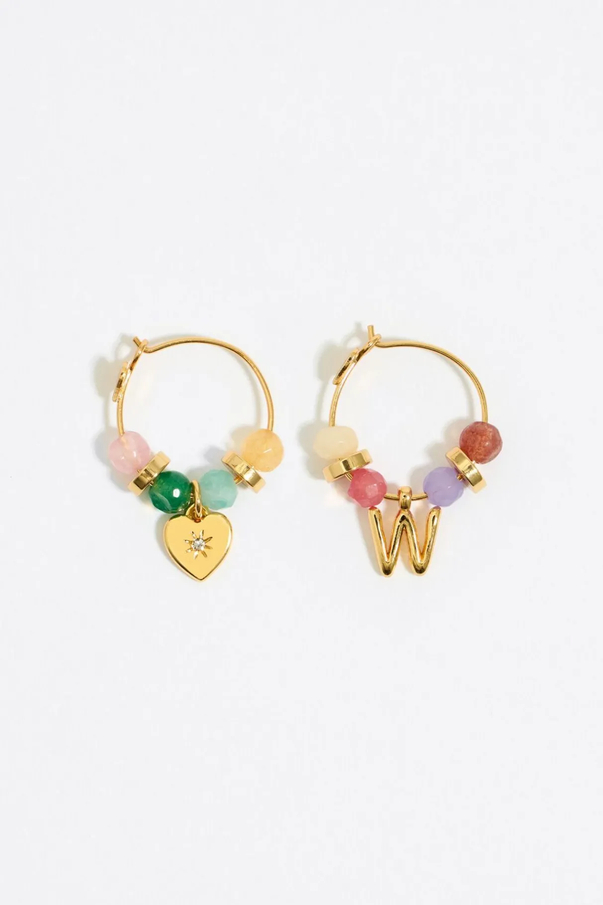 Mujer BIMBA Y LOLA Abecedario<Pendientes Letra W Piedras Multicolores