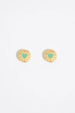 Mujer BIMBA Y LOLA Pendientes<Pendientes Logo Candy Aguamarina Dorados