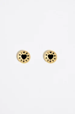 Mujer BIMBA Y LOLA Pendientes<Pendientes Logo Candy Corazon Negro