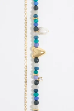 Mujer BIMBA Y LOLA Pulseras<Pulsera Doble Piedras Multicolores Y Cadena Dorada