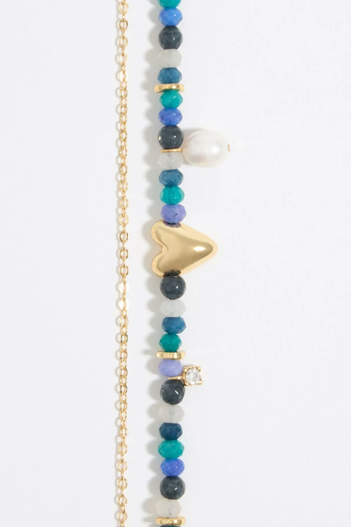 Mujer BIMBA Y LOLA Pulseras<Pulsera Doble Piedras Multicolores Y Cadena Dorada