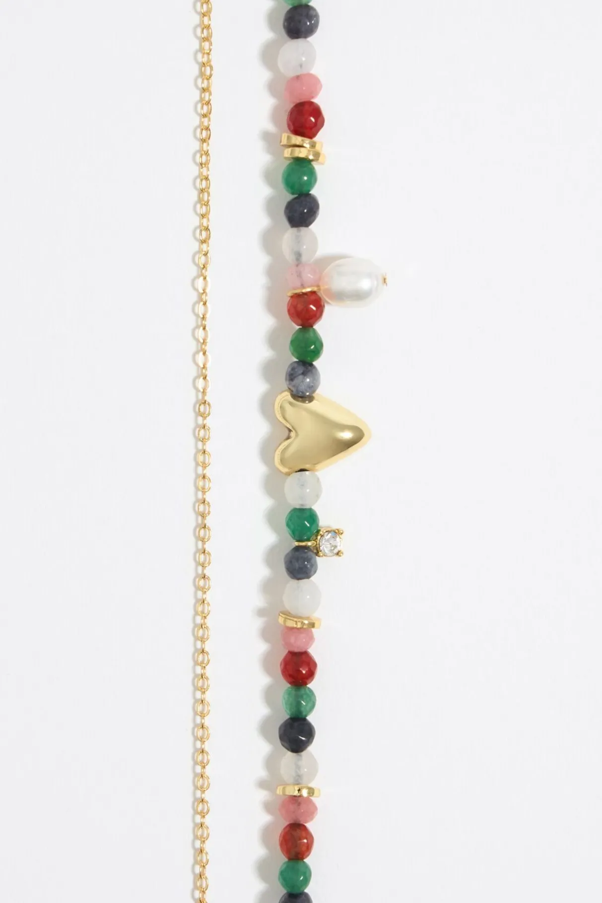 Mujer BIMBA Y LOLA Pulseras<Pulsera Doble Piedras Multicolores Y Cadena Dorada
