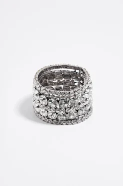 Mujer BIMBA Y LOLA Pulseras<Pulsera Elastica Cristales Plateada