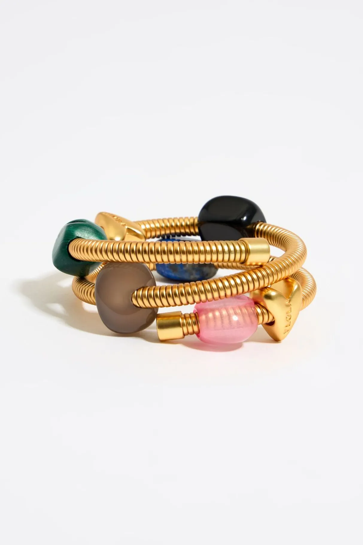 Mujer BIMBA Y LOLA Pulseras<Pulsera Espiral Dorada Piedras Y Corazones