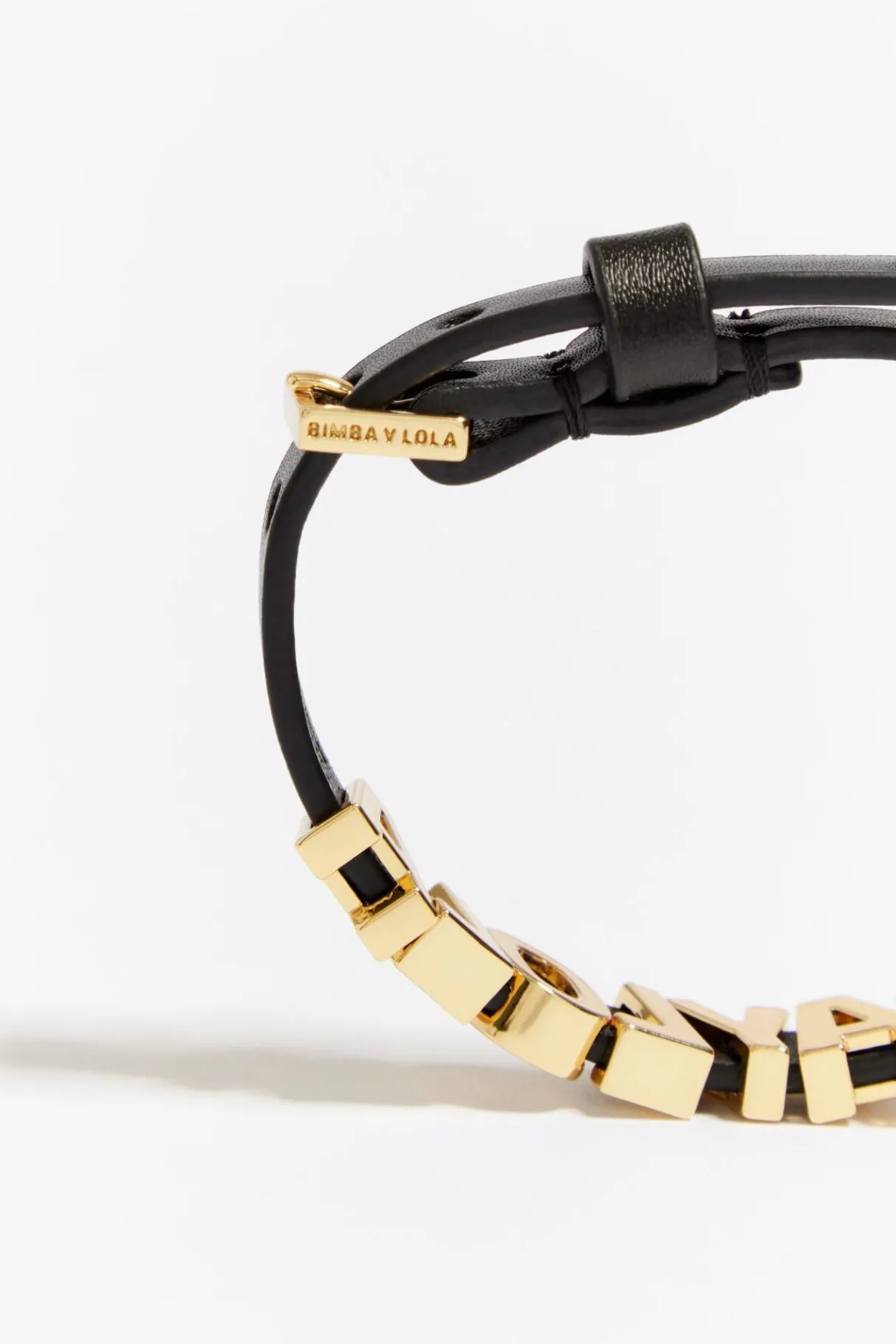 Mujer BIMBA Y LOLA Pulseras<Pulsera Fina Letras Logo Piel Negra