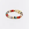 Mujer BIMBA Y LOLA Pulseras<Pulsera Piedras Multicolores Dorada Mate