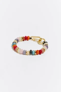 Mujer BIMBA Y LOLA Pulseras<Pulsera Piedras Multicolores Dorada Mate