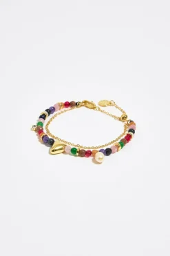 Mujer BIMBA Y LOLA Pulseras<Pulsera Piedras Y Corazon Dorada