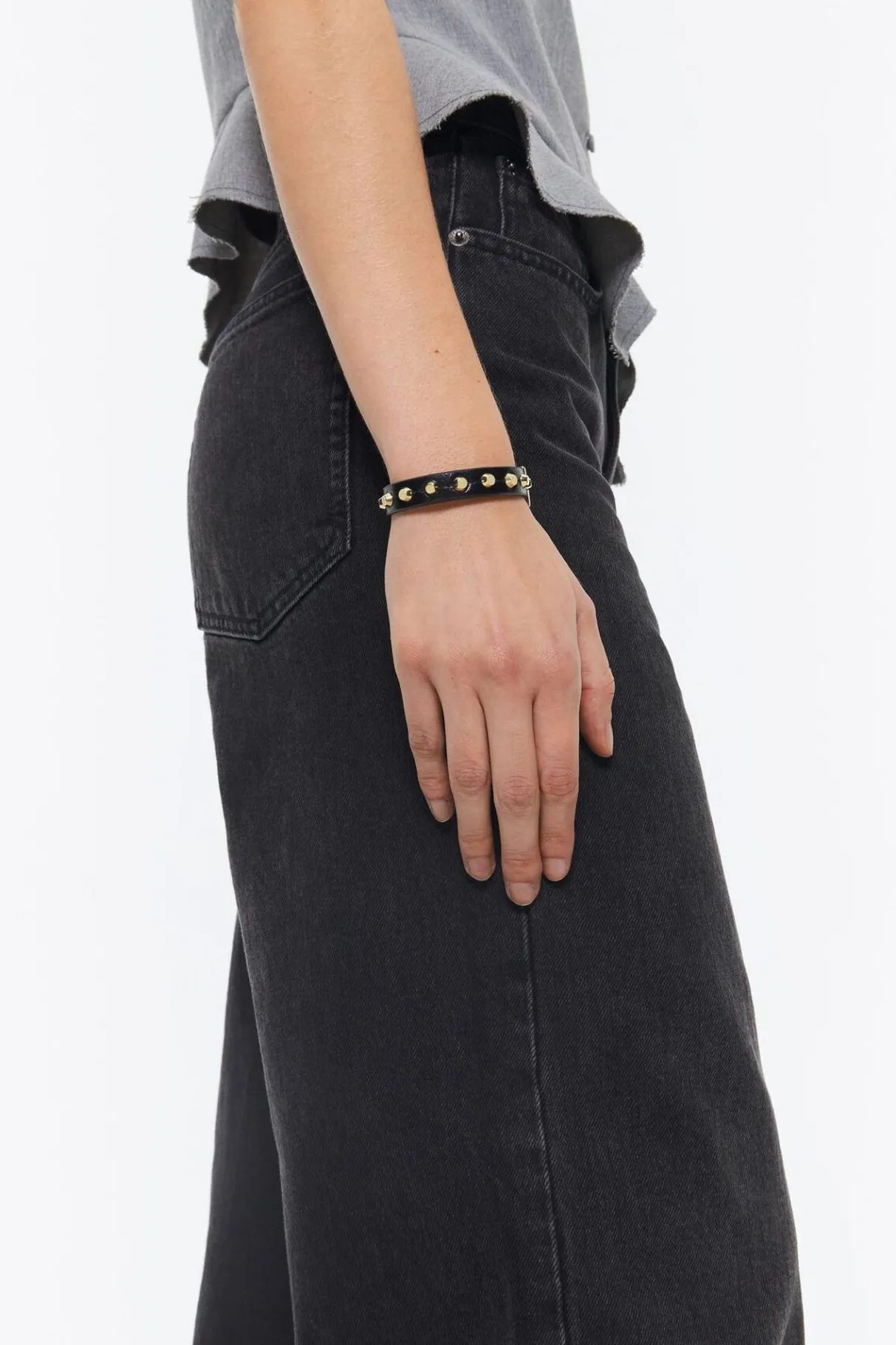 Mujer BIMBA Y LOLA Pulseras<Pulsera Piel Tachas Negra