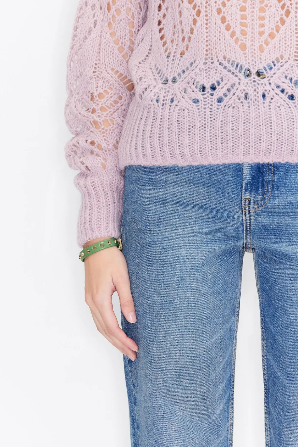 Mujer BIMBA Y LOLA Pulseras<Pulsera Piel Tachas Verde