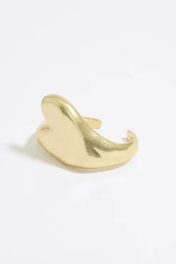 Mujer BIMBA Y LOLA Pulseras<Pulsera Rigida Corazon Textura Dorado