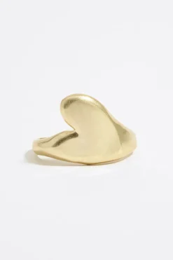 Mujer BIMBA Y LOLA Pulseras<Pulsera Rigida Corazon Textura Dorado