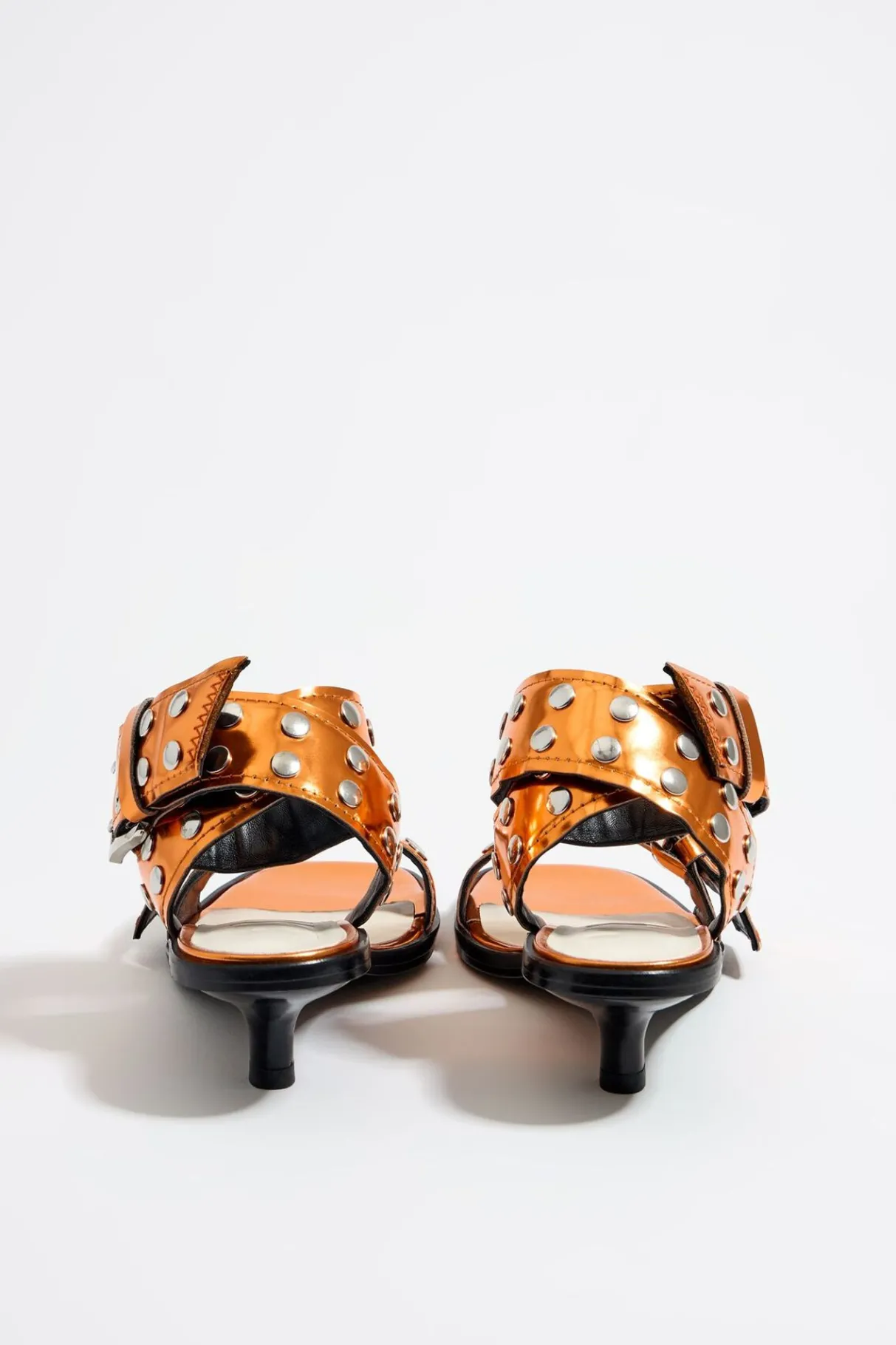 Mujer BIMBA Y LOLA Sandalias<Sandalia Tacon Tachas Piel Naranja