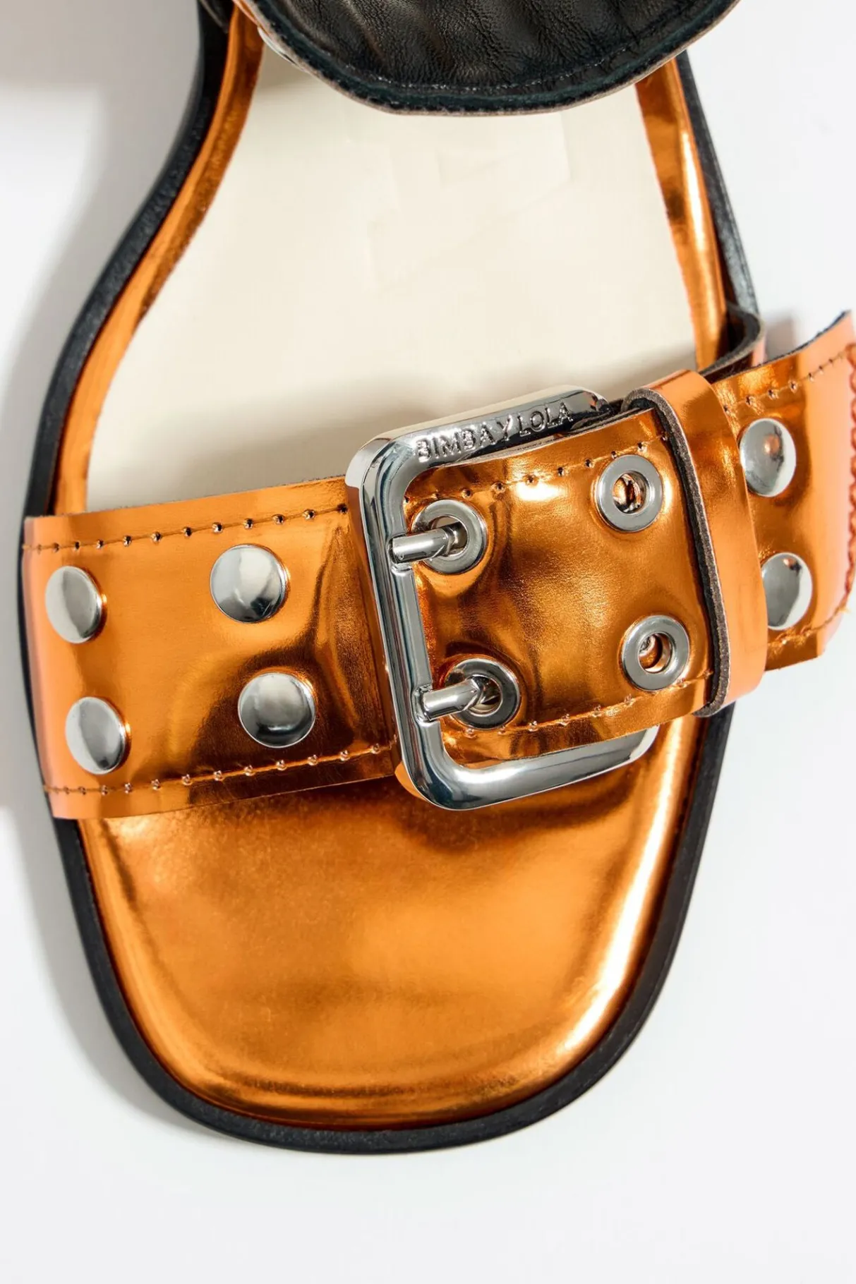 Mujer BIMBA Y LOLA Sandalias<Sandalia Tacon Tachas Piel Naranja