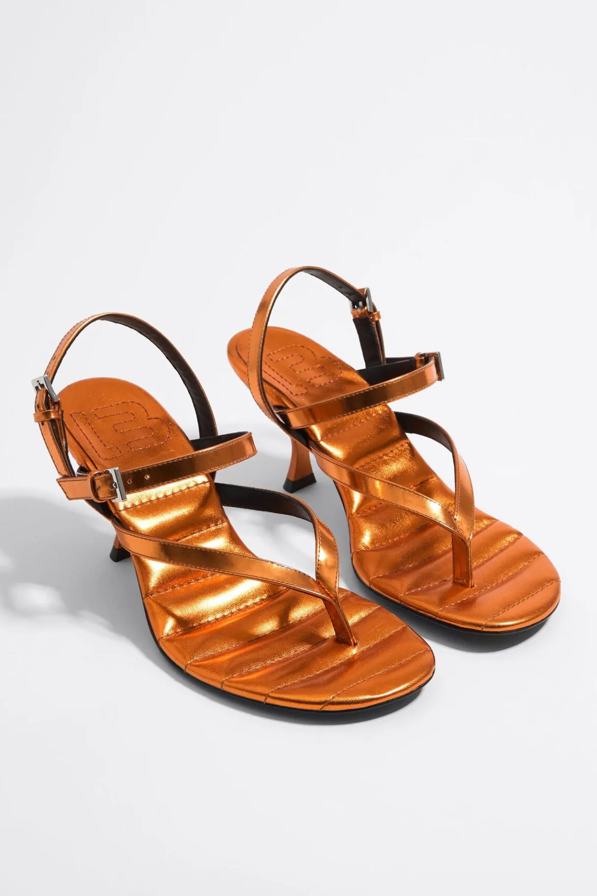 Mujer BIMBA Y LOLA Sandalias<Sandalia Tacon Tiras Piel Naranja