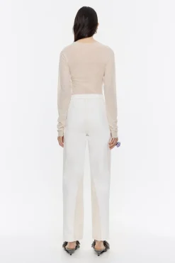 Mujer BIMBA Y LOLA Pantalones<Straight Cropped - Vaquero Alto Bicolor Crudo