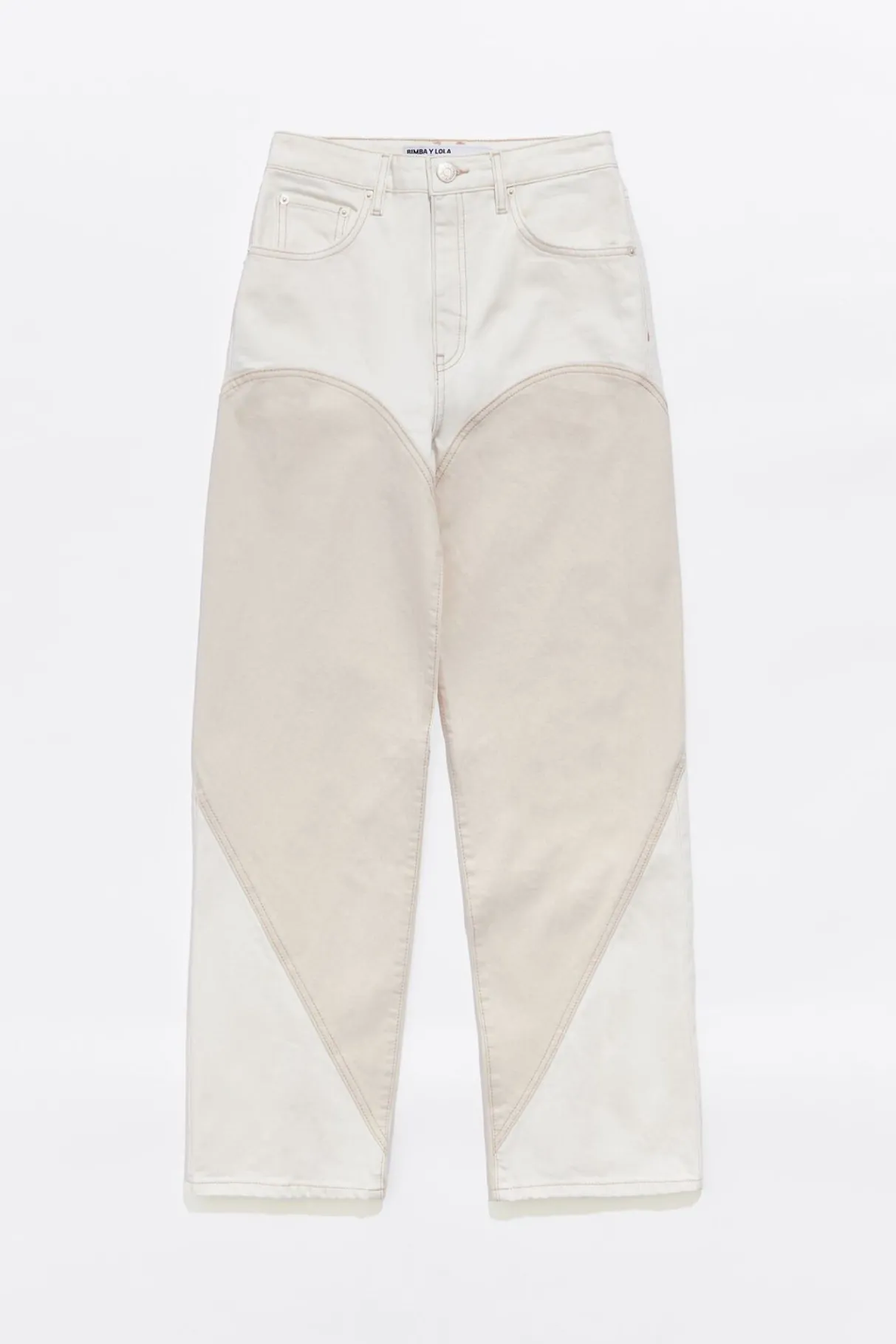 Mujer BIMBA Y LOLA Pantalones<Straight Cropped - Vaquero Alto Bicolor Crudo