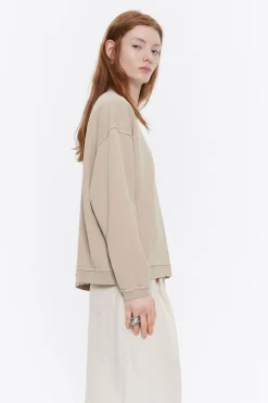 Mujer BIMBA Y LOLA Punto<Sudadera Logo Estampado Camel