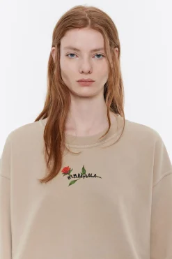 Mujer BIMBA Y LOLA Punto<Sudadera Logo Estampado Camel