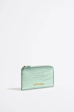 Mujer BIMBA Y LOLA Carteras Y Monederos<Tarjetero-Monedero Grabado Cocodrilo Verde Claro