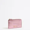 Mujer BIMBA Y LOLA Carteras Y Monederos<Tarjetero-Monedero Grabado Cocodrilo Rosa Claro