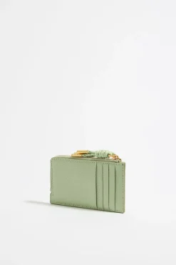 Mujer BIMBA Y LOLA Piel<Tarjetero-Monedero Piel Verde Pastel