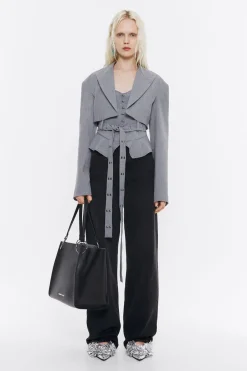 Mujer BIMBA Y LOLA Camisas<Top Ajustado Lana Fria Gris