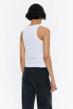 Mujer BIMBA Y LOLA Camisetas<Top Ajustado Logo Estampado Blanco