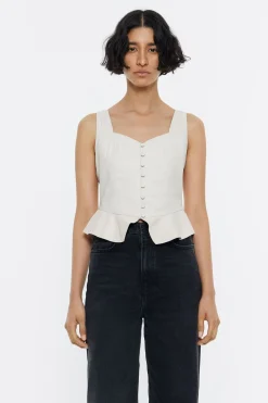 Mujer BIMBA Y LOLA Piel<Top Ajustado Piel Gris Hielo