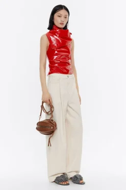 Mujer BIMBA Y LOLA Camisas<Top Ajustado Tejido Fantasia Rojo