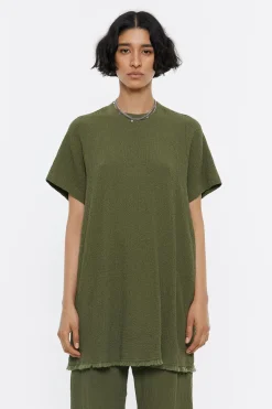 Mujer BIMBA Y LOLA Camisetas<Top Largo Desflecado Caqui