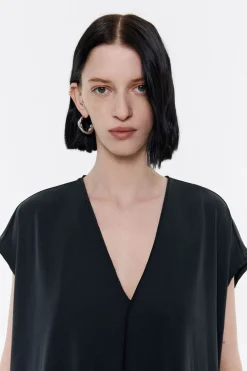 Mujer BIMBA Y LOLA Camisetas<Top Largo Oversize Negro Lavado