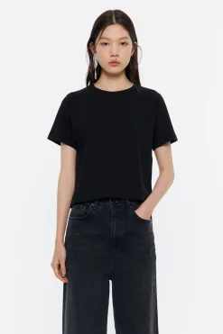 Mujer BIMBA Y LOLA Camisetas<Top Recto Corto Punto Roma Negro