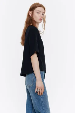 Mujer BIMBA Y LOLA Camisetas<Top Recto Punto Roma Negro