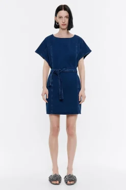 Mujer BIMBA Y LOLA Denim<Vestido Corto Denim Indigo Oscuro