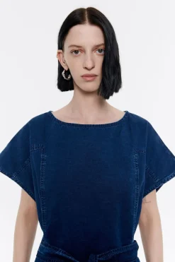 Mujer BIMBA Y LOLA Denim<Vestido Corto Denim Indigo Oscuro