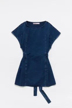 Mujer BIMBA Y LOLA Denim<Vestido Corto Denim Indigo Oscuro