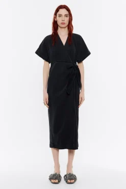 Mujer BIMBA Y LOLA Vestidos Y Monos<Vestido Cruzado Denim Negro