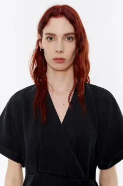 Mujer BIMBA Y LOLA Denim<Vestido Cruzado Denim Negro