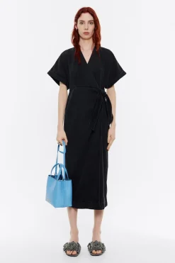 Mujer BIMBA Y LOLA Denim<Vestido Cruzado Denim Negro