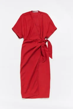 Mujer BIMBA Y LOLA Vestidos Y Monos<Vestido Cruzado Denim Rojo