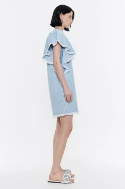 Mujer BIMBA Y LOLA Denim<Vestido Denim Volantes Azul Claro