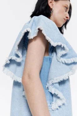 Mujer BIMBA Y LOLA Denim<Vestido Denim Volantes Azul Claro