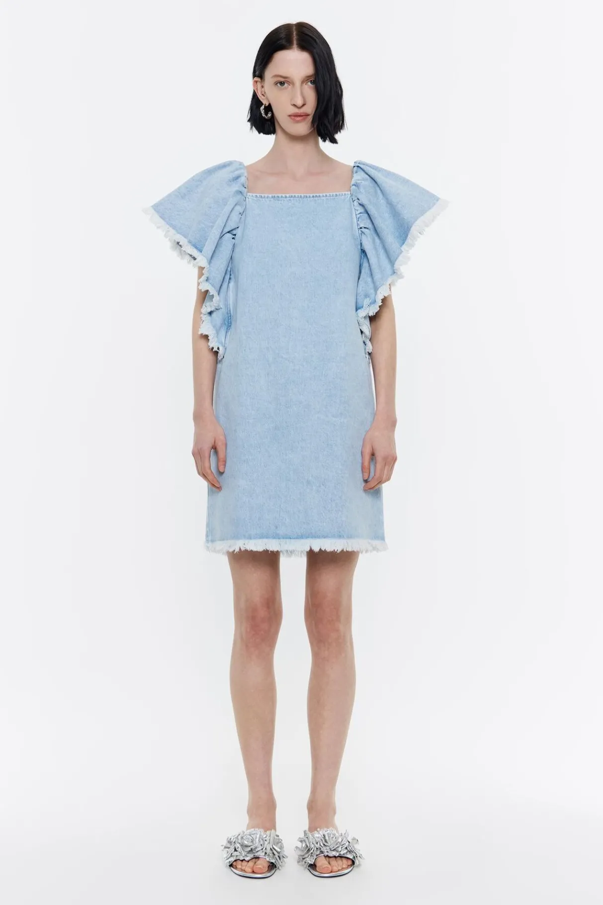 Mujer BIMBA Y LOLA Denim<Vestido Denim Volantes Azul Claro