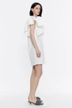 Mujer BIMBA Y LOLA Vestidos Y Monos<Vestido Denim Volantes Crudo