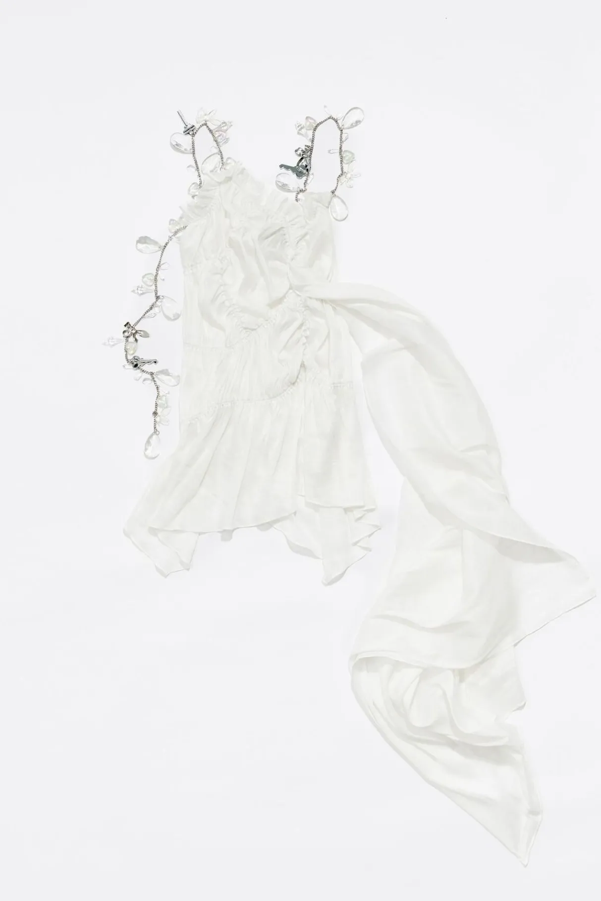 Mujer BIMBA Y LOLA Vestidos Y Monos<Vestido Fruncido Cadenas Marfil